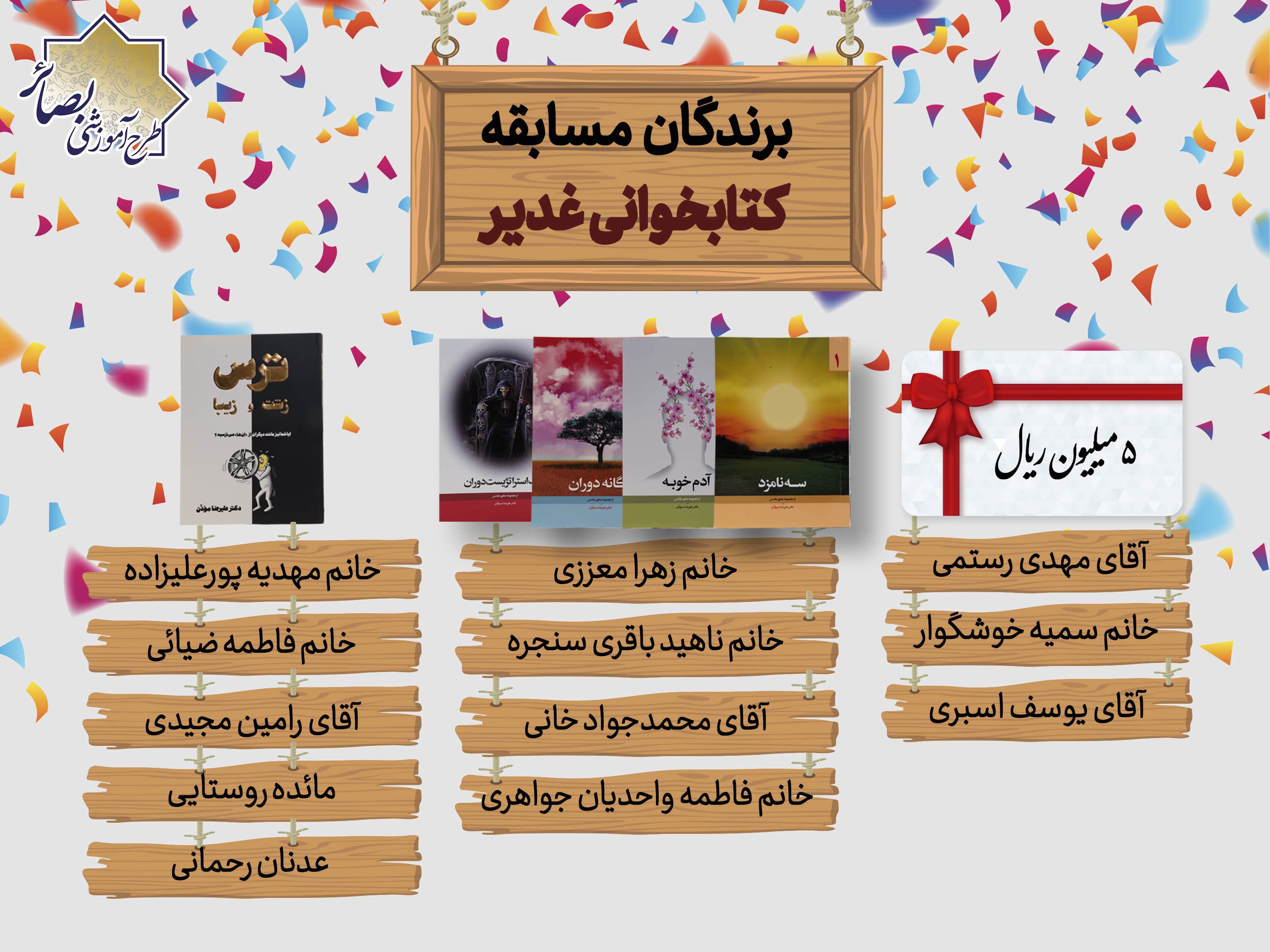 برندگان مسابقه کتابخوانی غدیر بصائر اعلام شد!